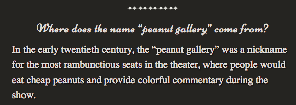 Peanut Gallery